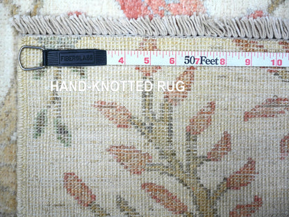 Peshawar Oushak hand-knotted wool runner in Ivory, 2'11" x 6'1" — SKU O088229 (view 6)