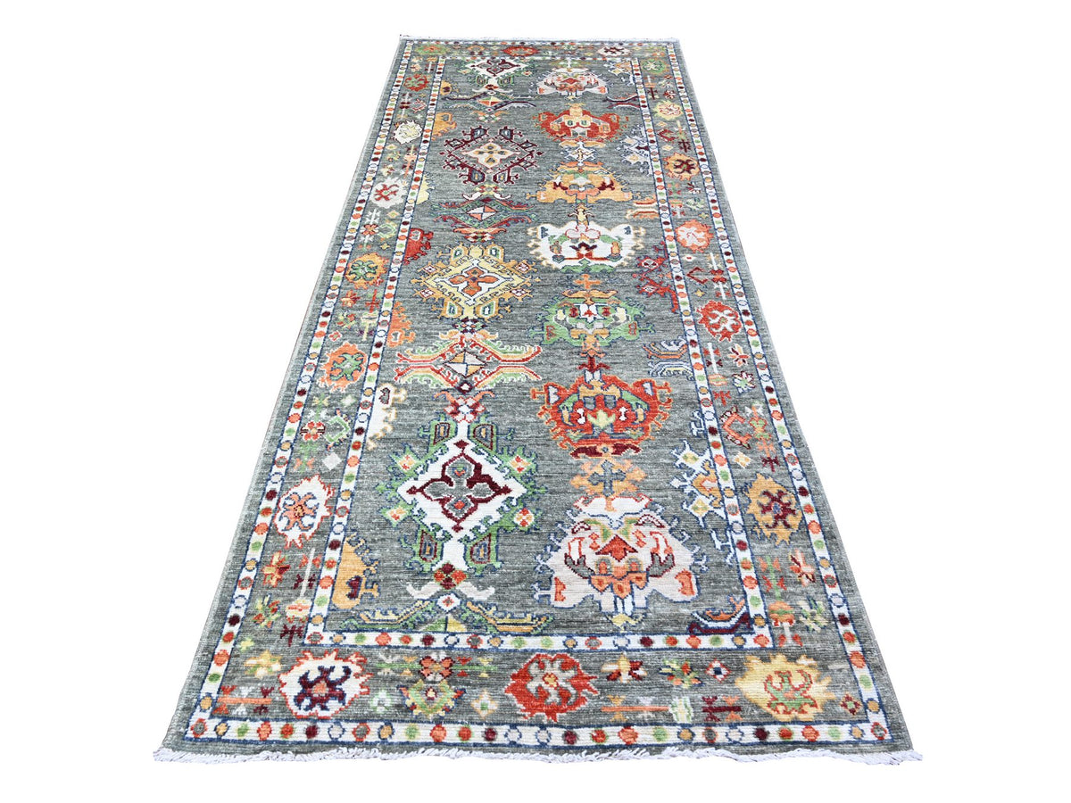Oushak Oushak hand-knotted wool runner in Gray, 4'2" x 10'3" — SKU O088234
