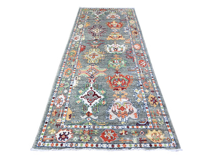 Oushak Oushak hand-knotted wool runner in Gray, 4'2" x 10'3" — SKU O088234