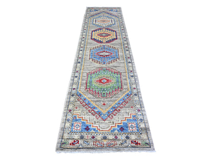 Oushak Oushak hand-knotted wool runner in Gray, 3' x 11'8" — SKU O088242