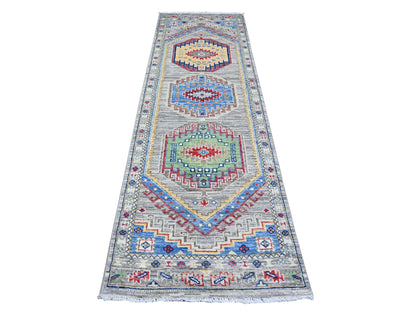 Oushak Oushak hand-knotted wool runner in Gray, 3'1" x 9'9" — SKU O088247