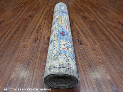 Oushak Oushak hand-knotted wool runner in Gray, 3'1" x 9'9" — SKU O088247 (view 4)