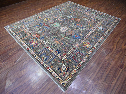 Oushak hand-knotted wool rug in Gray, 8'2" x 9'11" — SKU O088268 (view 3)