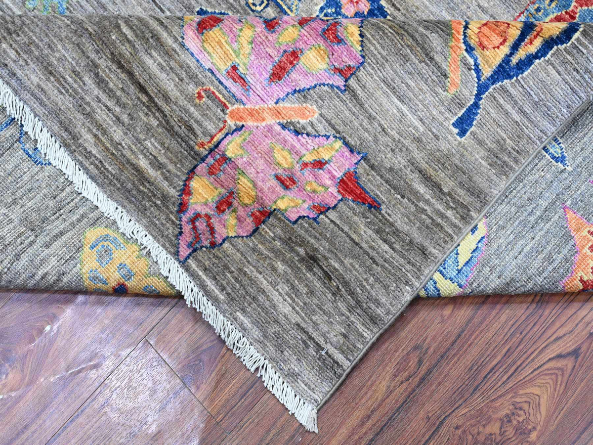 Peshawar Modern / Contemporary hand-knotted wool rug in Gray, 7'8" x 9'7" — SKU O088278 (view 6)