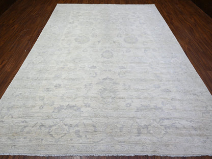 Peshawar Oushak hand-knotted wool rug in Ivory & Gray, 8'8" x 11'5" — SKU O088297 (view 2)