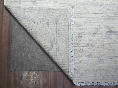Peshawar Oushak hand-knotted wool rug in Ivory & Gray, 8'8" x 11'5" — SKU O088297 (view 4)