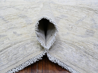 Peshawar Oushak hand-knotted wool rug in Ivory & Gray, 8'8" x 11'5" — SKU O088297 (view 5)