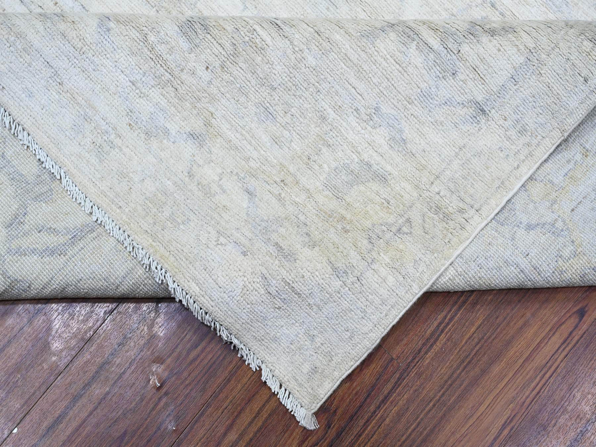 Peshawar Oushak hand-knotted wool rug in Ivory & Gray, 8'8" x 11'5" — SKU O088297 (view 6)