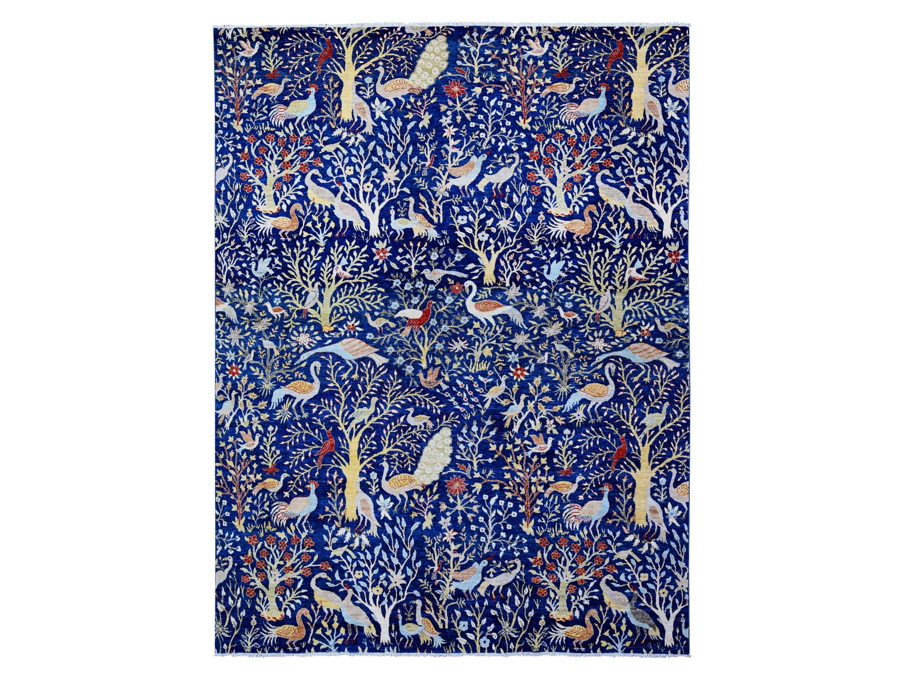 Peshawar Oushak hand-knotted wool rug in Blue, 10'1" x 13'2" — SKU O088309
