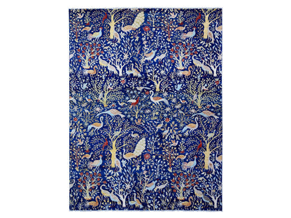 Blue 10'1" x 13'2" Oushak And Peshawar Hand knotted Wool Rug - Sku: O088309