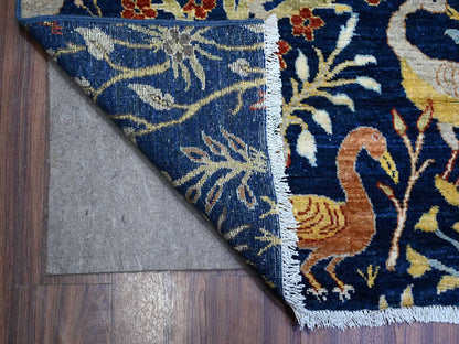 Blue 10'1" x 13'2" Oushak And Peshawar Hand knotted Wool Rug - Sku: O088309