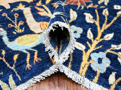 Blue 10'1" x 13'2" Oushak And Peshawar Hand knotted Wool Rug - Sku: O088309