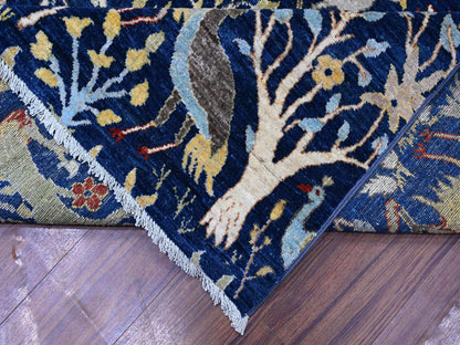 Blue 10'1" x 13'2" Oushak And Peshawar Hand knotted Wool Rug - Sku: O088309