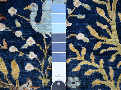 Blue 10'1" x 13'2" Oushak And Peshawar Hand knotted Wool Rug - Sku: O088309