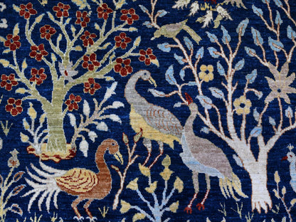 Blue 10'1" x 13'2" Oushak And Peshawar Hand knotted Wool Rug - Sku: O088309