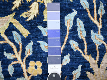 Blue 3'9" x 6'1" Oushak And Peshawar Hand knotted Wool Rug - Sku: O088320