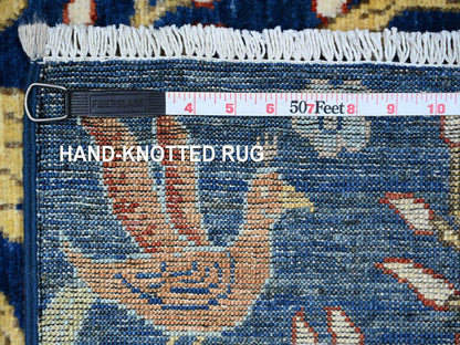 Blue 3'9" x 6'1" Oushak And Peshawar Hand knotted Wool Rug - Sku: O088320