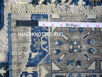 Blue 4'0" x 9'10" Mamluk Hand knotted Wool Rug - Sku: O088329