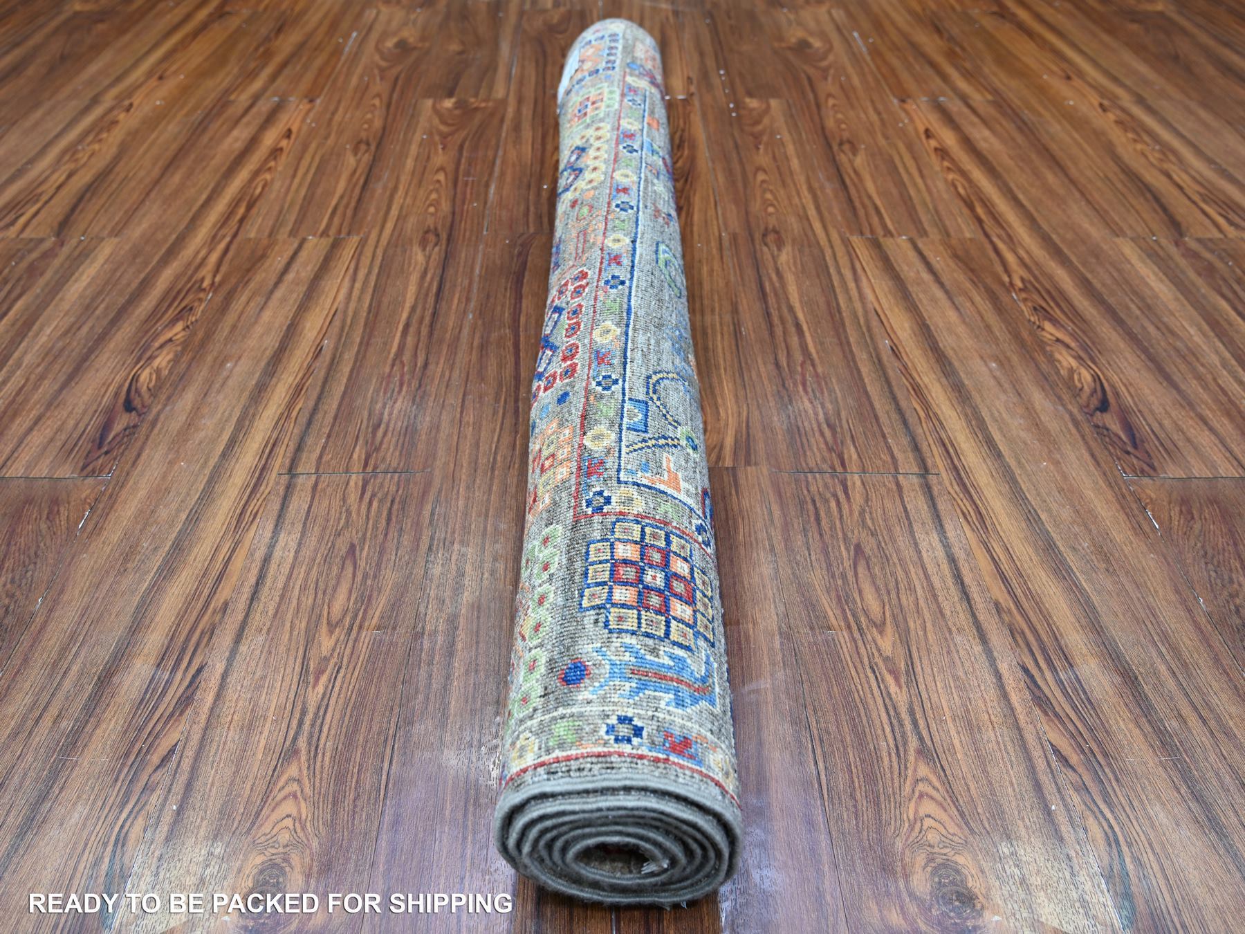 Mahal Oushak hand-knotted wool rug in Gray, 4'1" x 5'7" — SKU O088331 (view 4)