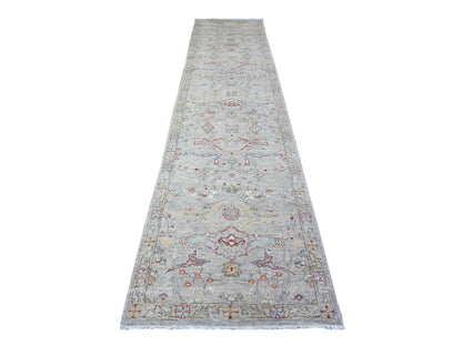 Bidjar Oushak hand-knotted wool runner in Gray, 3'1" x 13'9" — SKU O088332