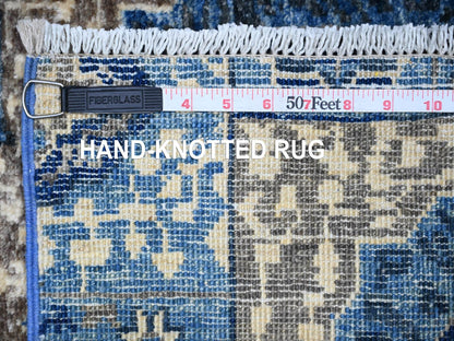 Blue 2'6" x 6'8" Mamluk Hand knotted Wool Rug - Sku: O088334