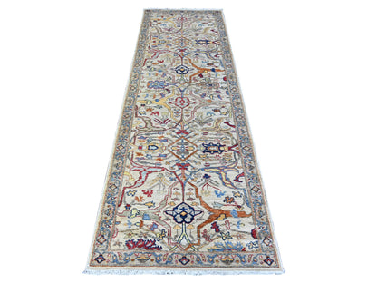 Oushak hand-knotted wool runner in Gray, 3' x 9'5" — SKU O088335