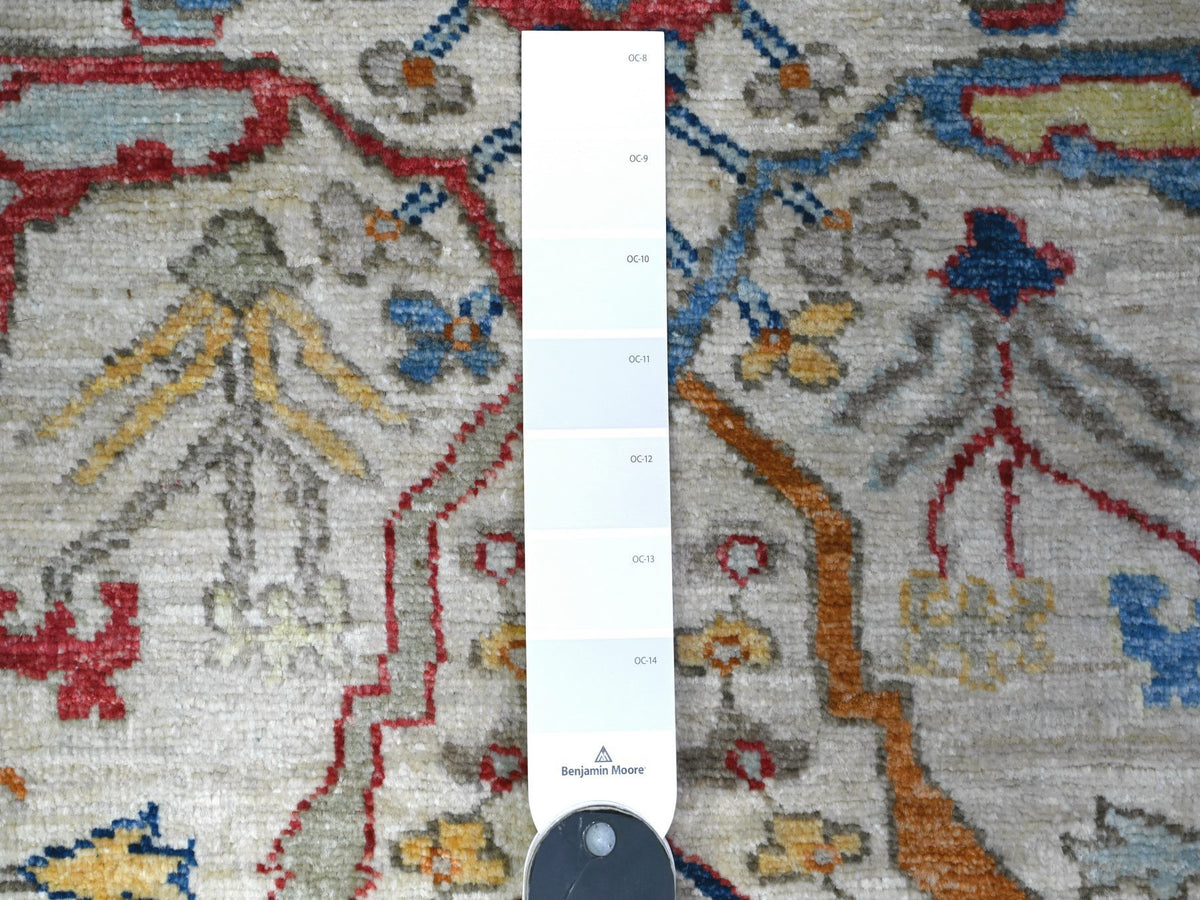 Oushak hand-knotted wool runner in Gray, 3' x 9'5" — SKU O088335 (view 3)