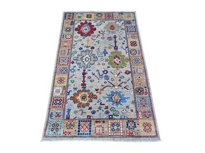 Mahal Oushak hand-knotted wool rug in Gray, 3'1" x 5' — SKU O088341