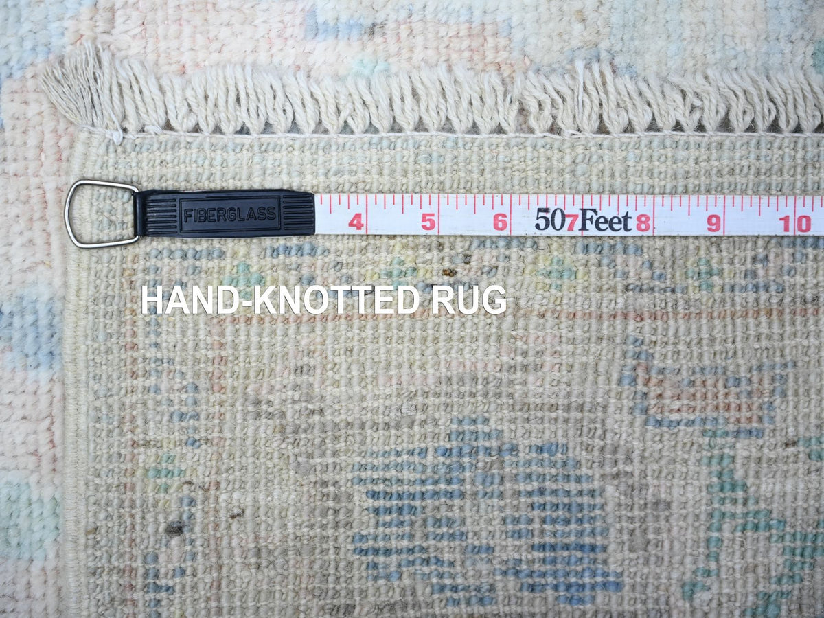 Oushak Oushak hand-knotted wool runner in Gray & Blue, 3' x 15'9" — SKU O088347 (view 5)