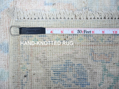 Oushak Oushak hand-knotted wool runner in Gray & Blue, 3' x 15'9" — SKU O088347 (view 5)