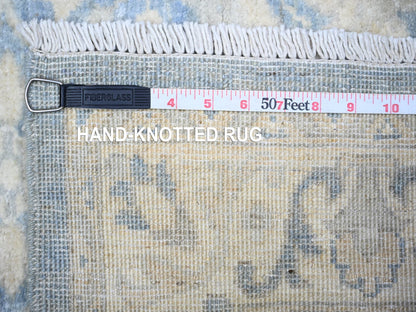 Blue 2'8" x 10'4" Oushak And Peshawar Hand knotted Wool Rug - Sku: O088354