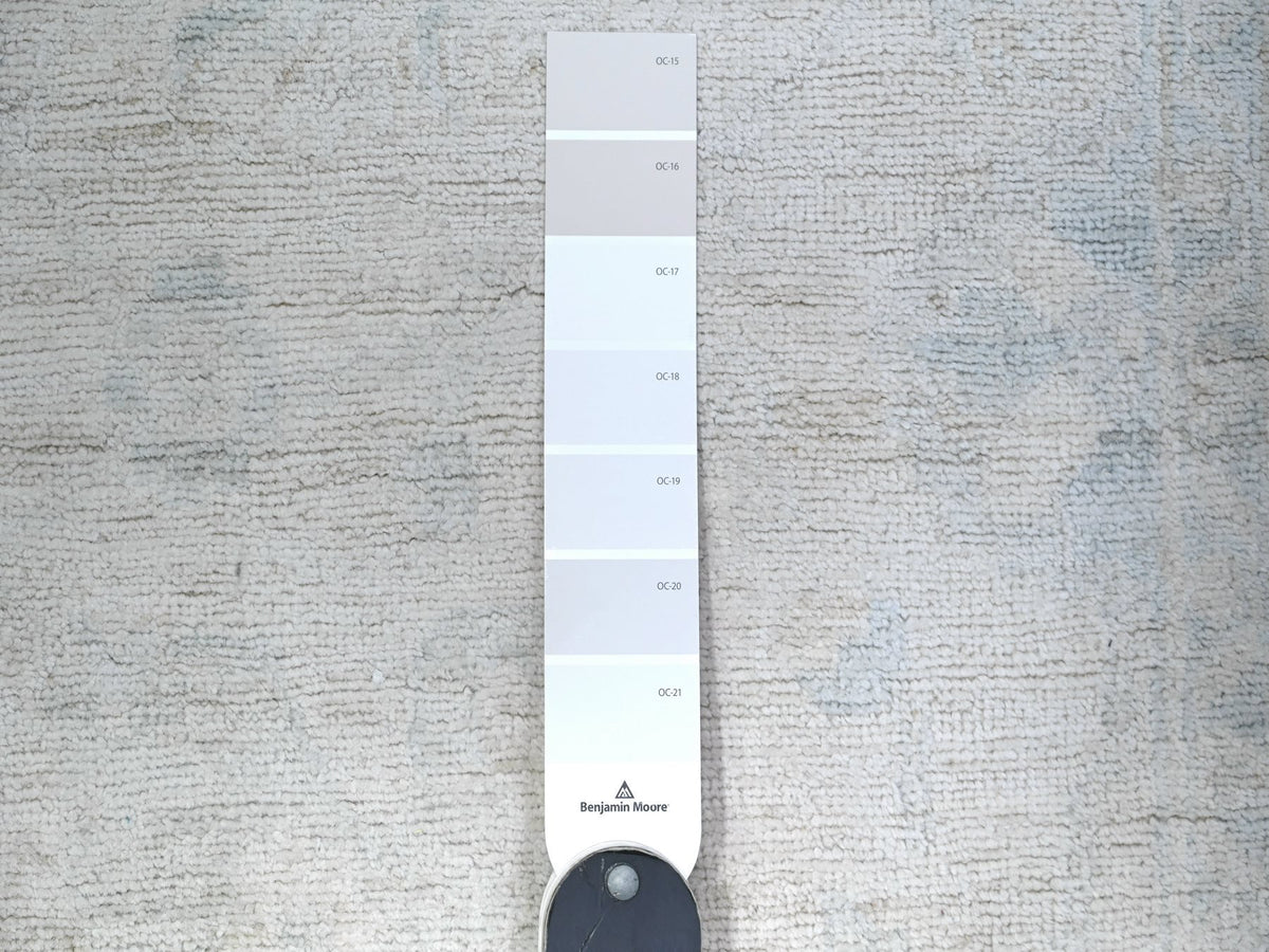 Peshawar Oushak hand-knotted wool runner in Gray, 2'6" x 9'7" — SKU O088357 (view 3)