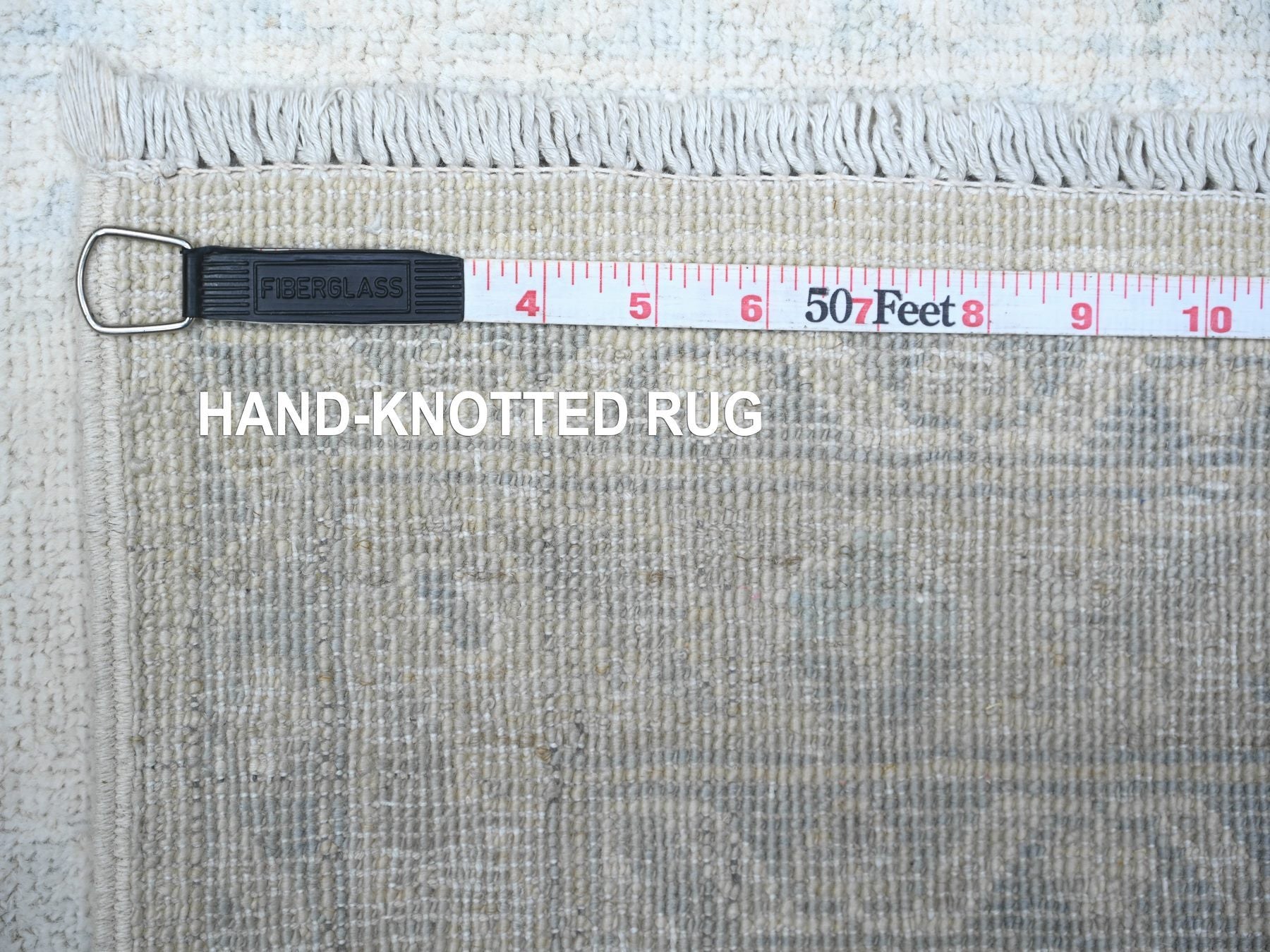 Peshawar Oushak hand-knotted wool runner in Gray, 2'6" x 9'7" — SKU O088357 (view 6)