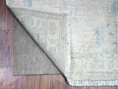 Beige 2'5" x 23'8" Oushak And Peshawar Hand knotted Wool Rug - Sku: O088359