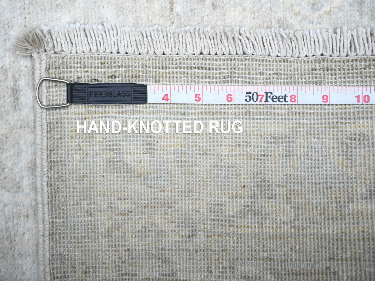 Peshawar Oushak hand-knotted wool runner in Gray, 2'6" x 10'3" — SKU O088361 (view 6)