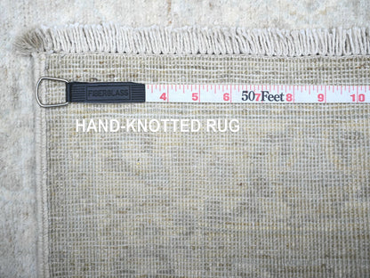 Peshawar Oushak hand-knotted wool runner in Gray, 2'6" x 10'3" — SKU O088361 (view 6)