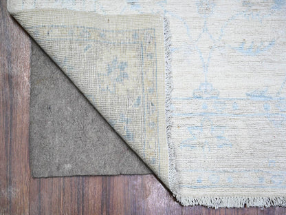 Ivory 2'8" x 12'0" Oushak And Peshawar Hand knotted Wool Rug - Sku: O088362