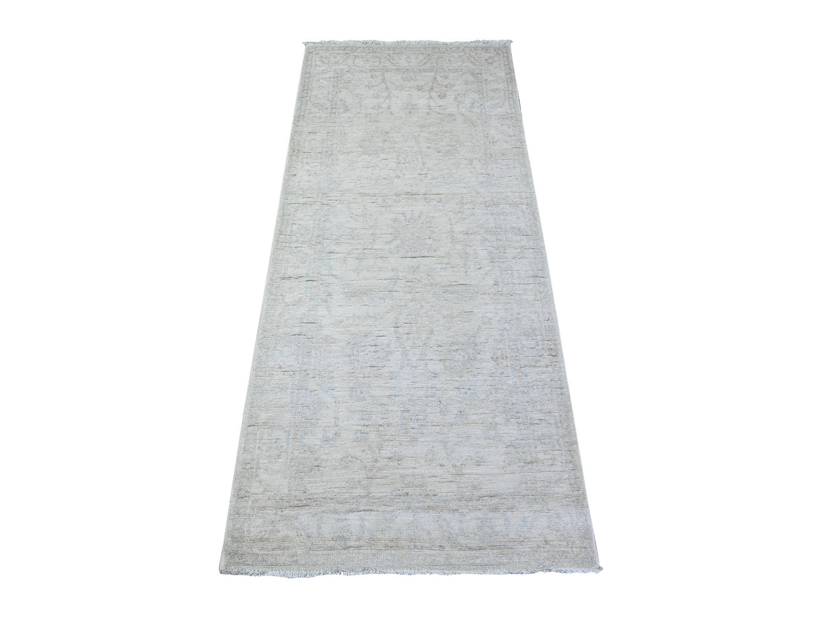 Peshawar Oushak hand-knotted wool runner in Gray & Blue, 2'6" x 5'10" — SKU O088363