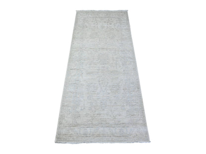 Peshawar Oushak hand-knotted wool runner in Gray & Blue, 2'6" x 5'10" — SKU O088363