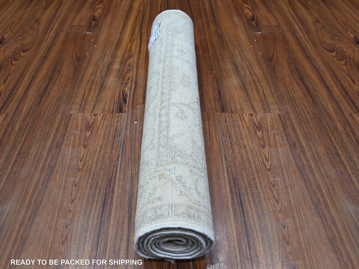 Peshawar Oushak hand-knotted wool runner in Gray & Blue, 2'6" x 5'10" — SKU O088363 (view 4)