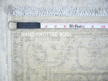 Grey 2'6" x 5'10" Oushak And Peshawar Hand knotted Wool Rug - Sku: O088363