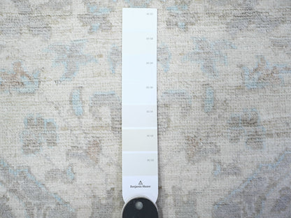 Ivory 2'8" x 9'6" Oushak And Peshawar Hand knotted Wool Rug - Sku: O088364