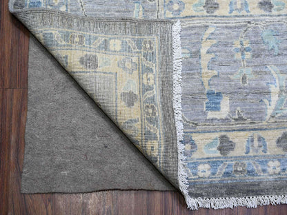 Grey 9'11" x 13'6" Oushak And Peshawar Hand knotted Wool Rug - Sku: O088385