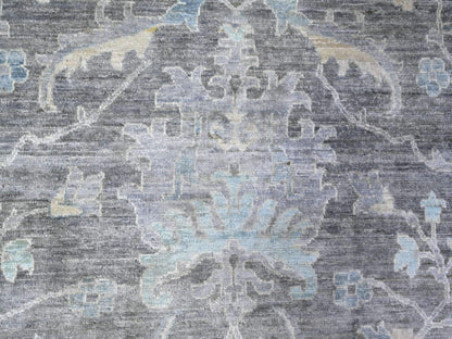 Grey 9'11" x 13'6" Oushak And Peshawar Hand knotted Wool Rug - Sku: O088385
