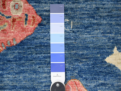 Blue 5'10" x 8'10" Modern and Contemporary Hand knotted Wool Rug - Sku: O088390