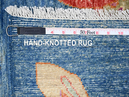 Blue 5'10" x 8'10" Modern and Contemporary Hand knotted Wool Rug - Sku: O088390