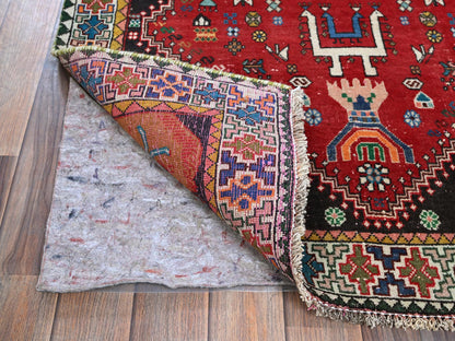 Shiraz Vintage hand-knotted wool runner in Red & Ivory, 3'5" x 8'2" — SKU O0883 (view 3)