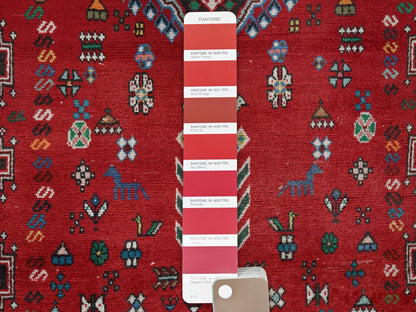 Shiraz Vintage hand-knotted wool runner in Red & Ivory, 3'5" x 8'2" — SKU O0883 (view 4)