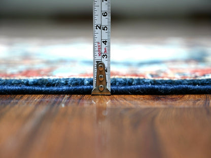Blue 2'7" x 11'8" Oushak And Peshawar Hand knotted Wool Rug - Sku: O088403