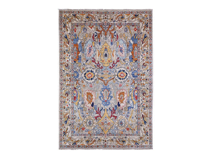 Mahal Oushak hand-knotted wool rug in Gray, 6' x 8'9" — SKU O088411